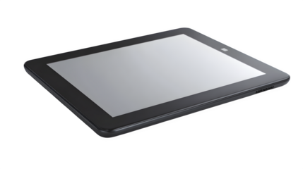 Modern digital tablet with blank display isolated on white