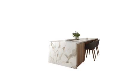 Modern kitchen merging into pencil sketch illustration