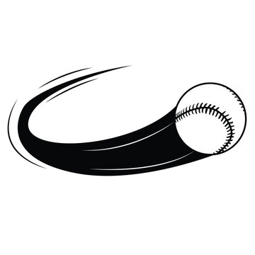 Baseball Ball Motion Fast Speed Vector illustration.