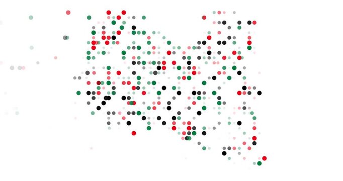 Generative Art Dots Dropping into Libya Country Outline Video