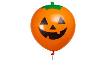 A cheerful Halloween pumpkin balloon adding festive spirit to the autumn celebration isolated on transpaent background