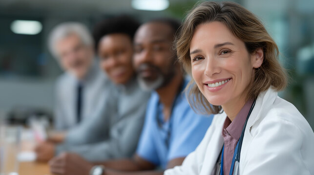 Diverse Healthcare Team Meets for Collaborative Discussion on Treatments - Powered by Adobe