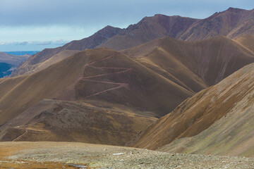 View of Caucasus mountains in autumn