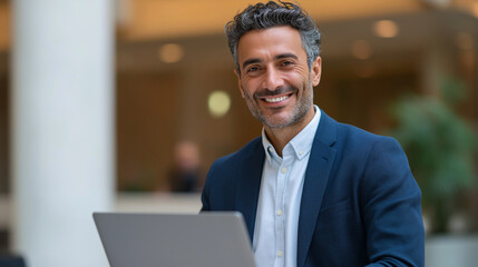 Successful Middle Eastern Professional in Modern Office Setting