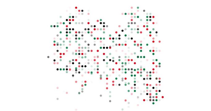 Artistic Animation Dots Falling and Dissolving Libya Silhouette Design