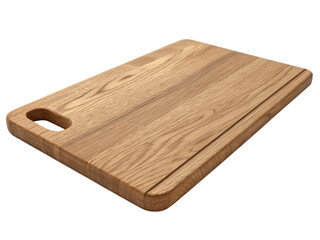 Wooden Cutting Board with Handle Slot on Transparent Background