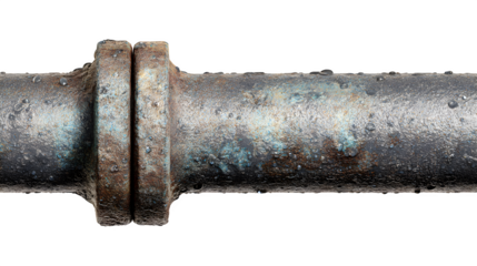 Rusty Pipe Joint, isolated on transparent background