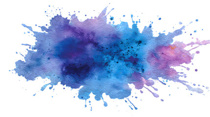 Fototapeta premium Purple-blue watercolor abstract splash with canvas texture