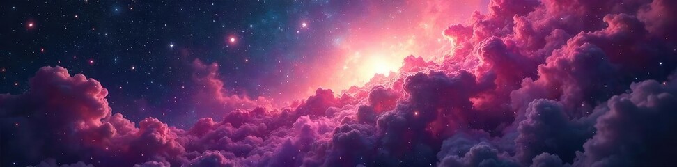 Naklejka premium Awe-inspiring nebula in vibrant colors, cosmic dust and gas swirling in a breathtaking display of celestial beauty, a mesmerizing spectacle of interstellar wonder , incredible, deep space, star