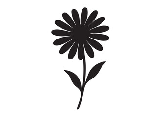 daisy flower logo silhouette vector, daisy flower silhouette vector illustration, beautiful daisy flower silhouette, daisy flower logo silhouettes vector on white background