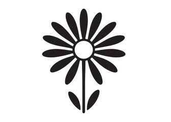 daisy flower logo silhouette vector, daisy flower silhouette vector illustration, beautiful daisy flower silhouette, daisy flower logo silhouettes vector on white background