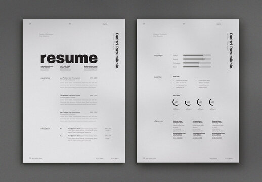 Grey Minimal Resume