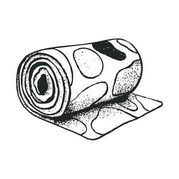 Unique patterned towel roll for spa and beach relaxation