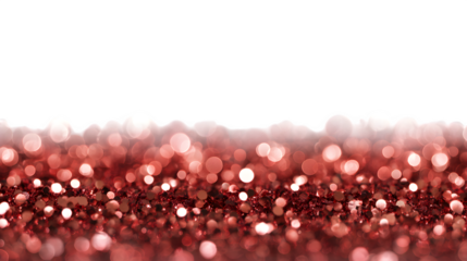 Red glitter bokeh glow effect isolated on white