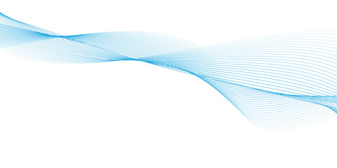 Abstract blue smooth wave on a white background. simple with dynamic blue sound wave.