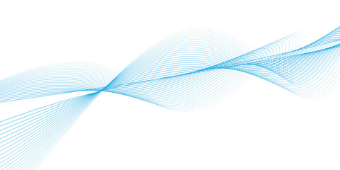 Abstract blue smooth wave on a white background. simple with dynamic blue sound wave. elegant