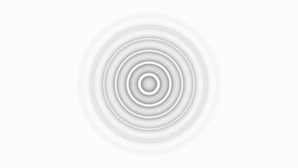 White Concentric Circles with Soft Glow on a White Background rings radiating
