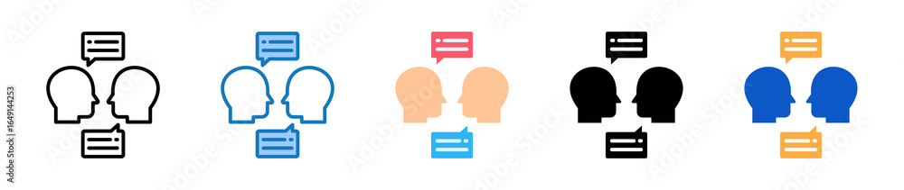 Poster communicate multiple style icons set design vector illustration.
