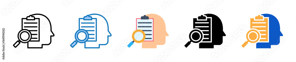 Poster analyze multiple style icons set design vector illustration.