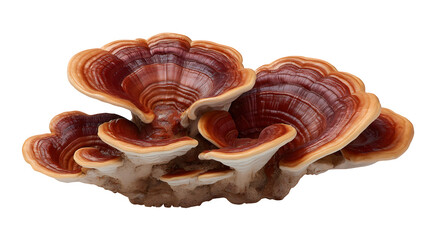 Reishi mushroom cluster isolated on white