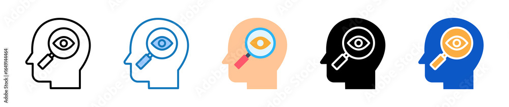 Aufkleber observation multiple style icons set design vector illustration.