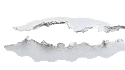 Ripped white paper edge isolated on white