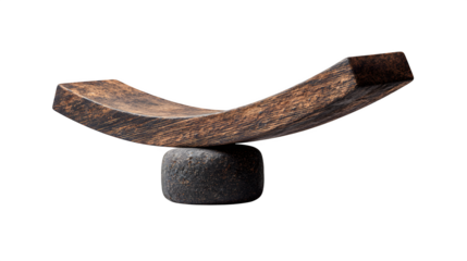 Abstract object leaning to the right with tilted balance