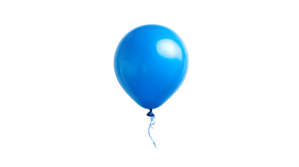 Blue helium balloon isolated on white