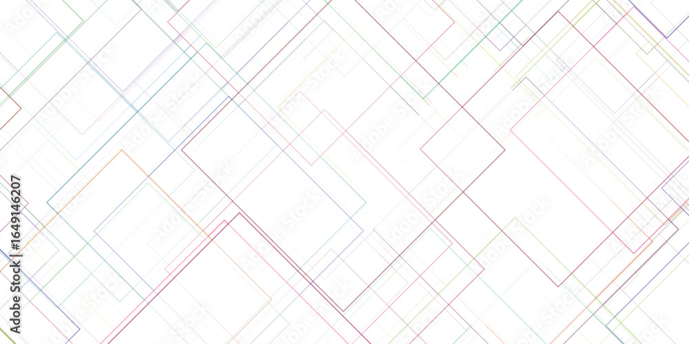 Poster abstract geometric composition of colorful overlapping rectangles on a white background
