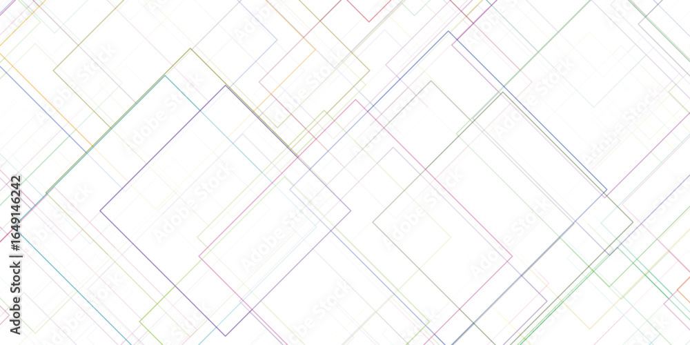 Poster abstract geometric composition of overlapping colorful rectangles on a white background for modern d