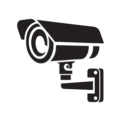 security camera vector silhouette clip art logo design illustration. CCTV camera icons set collections,
