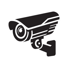 security camera vector silhouette clip art logo design illustration. CCTV camera icons set collections,