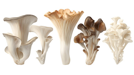 Fototapeta premium Set of king oyster mushrooms isolated on white