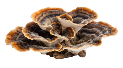 Brown polypore fungus isolated on white