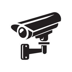 security camera vector silhouette clip art logo design illustration. CCTV camera icons set collections,