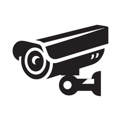 security camera vector silhouette clip art logo design illustration. CCTV camera icons set collections,