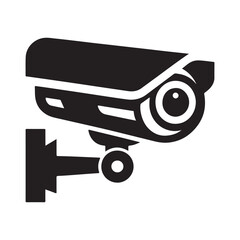 security camera vector silhouette clip art logo design illustration. CCTV camera icons set collections,