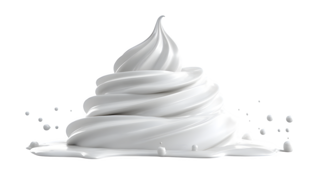 Smooth white cosmetic cream pile isolated on white