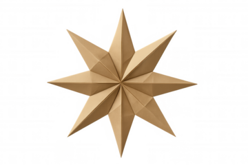 Origami star with symmetrical eight-point design, highlighting festive paper crafting and holiday decorative potential