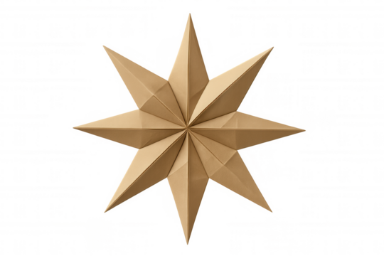 Origami star with symmetrical eight-point design, highlighting festive paper crafting and holiday decorative potential