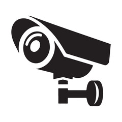 security camera vector silhouette clip art logo design illustration. CCTV camera icons set collections,