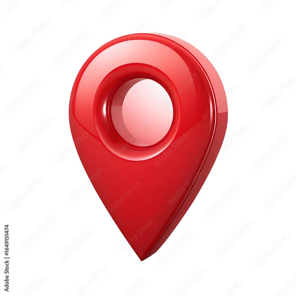 Aufkleber glossy red navigation map pin location marker isolated on transparent background