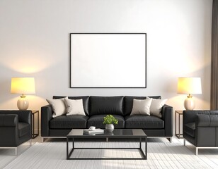 Modern minimalist living room mock-up