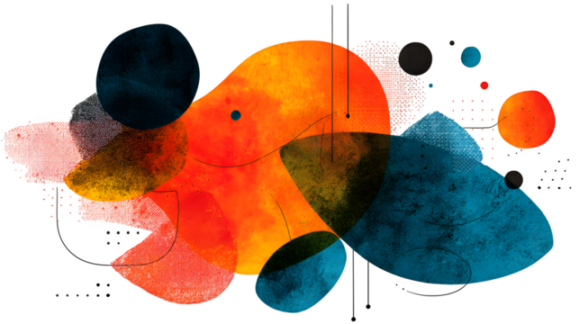 Composition with one large element and multiple smaller forms