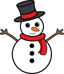 Snowman with red hat