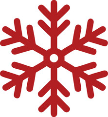 Red Snowflake Vector Icon