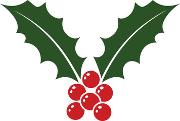 Christmas Holly Berry Vector Icon