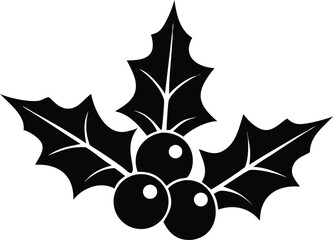 Silhouette of a Christmas Holly Berry Vector Icon