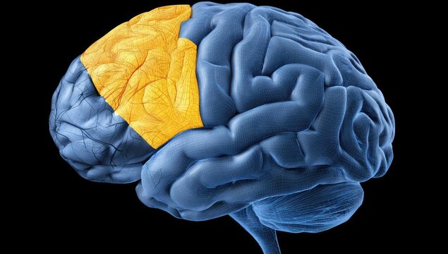 3D brain, highlighted parietal lobe