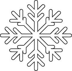 Simple Snowflake Line Art Vector Icon